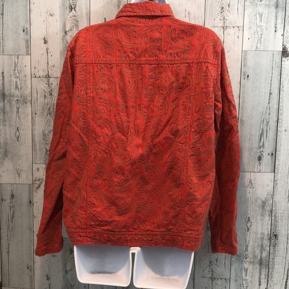 Tantrums Full Zipper Rustic Red Stitch Design Jacket Large - Picture 4 of 9